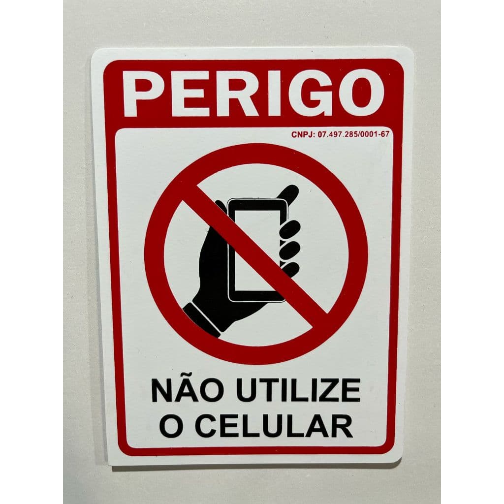 Placa PROIBIDO CELULAR | PVC 19x14cm | Segurança | Lemarc | Produto Novo