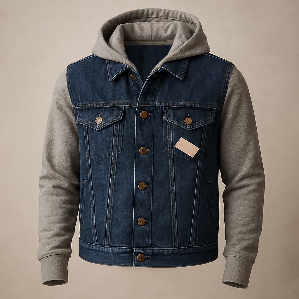 Jaqueta Jeans Blusa infantil Manga Longa Moletom com capuz