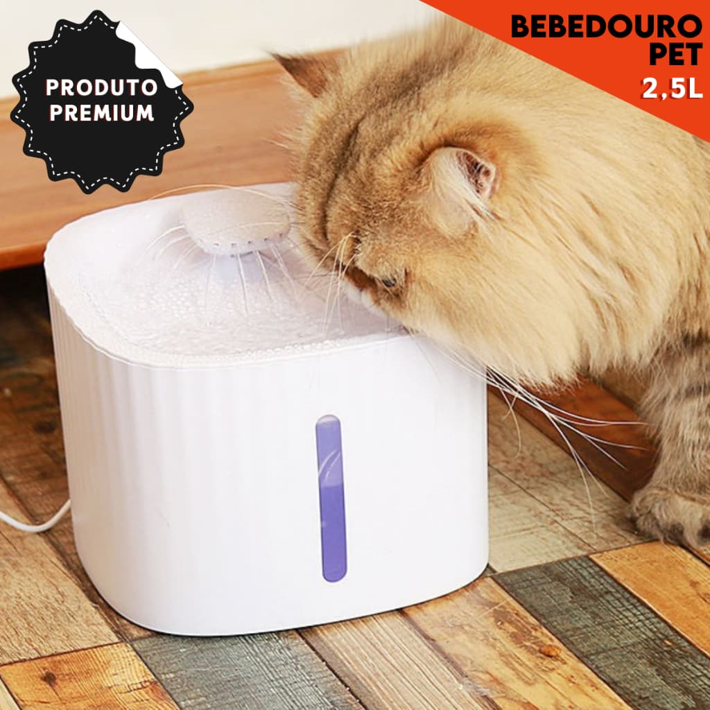 Bebedouro Elétrico Premium Pet 2,5L – Ideal para Gatos e Pets Pequenos | Aviv