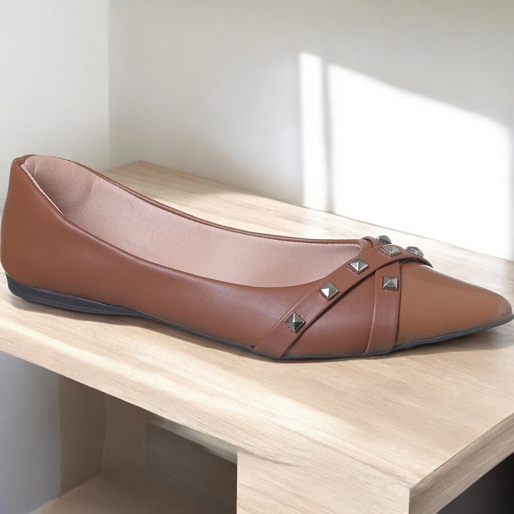 Sapatilha Bico Fino Feminino 140-0008 Caramelo
