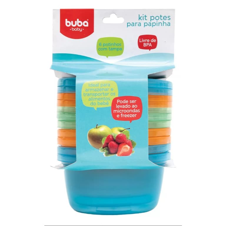 6 Potes Tampa Papinha Bebê Congelar Armazenar Alimento Buba