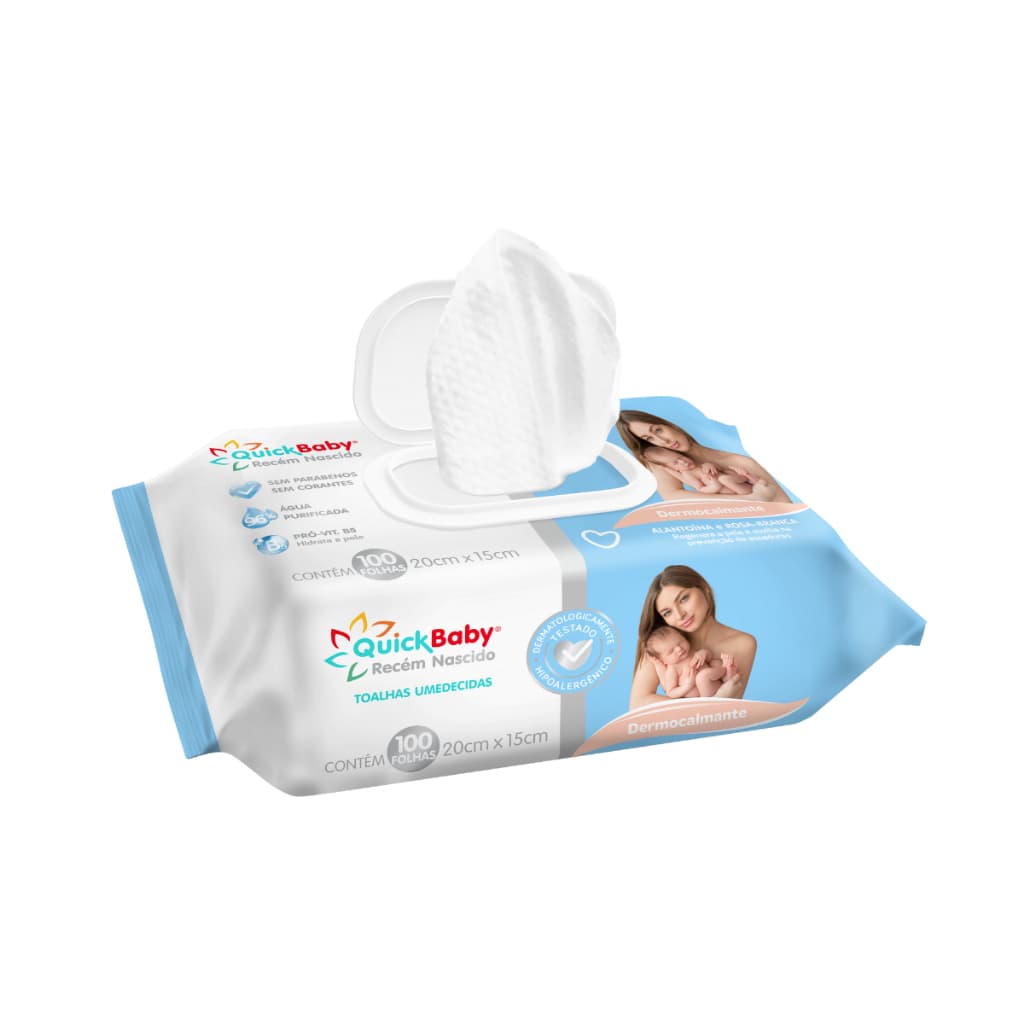Toalha Umedecida Quick Baby RN Dermocalmante 100 Folhas (1undX100fls)