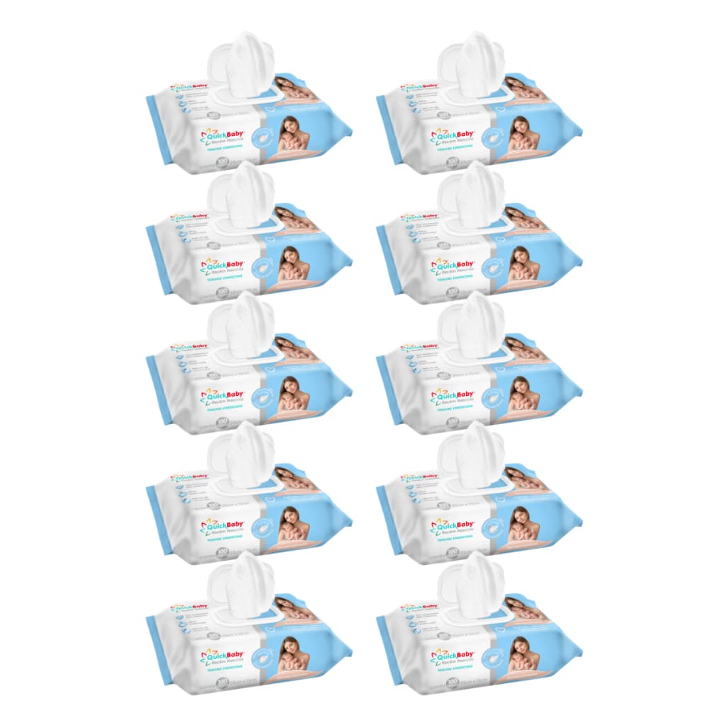 Toalha Umedecida Quick Baby RN Dermocalmante 1000 Folhas (10undX100fls)