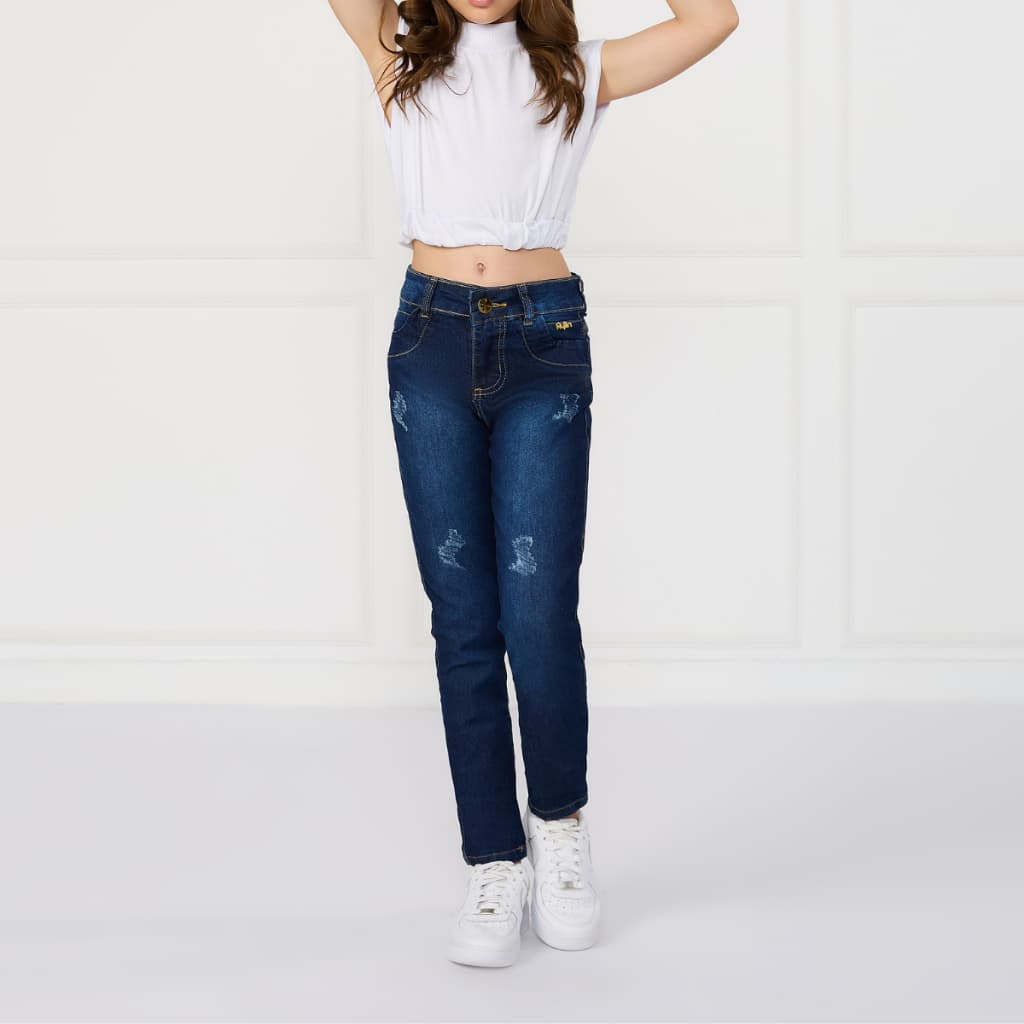 Calça jeans infantil juvenil menina do 10 ao 16