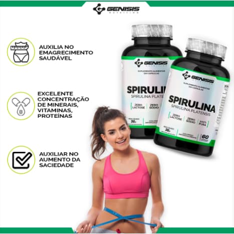 SPIRULINA REDUTOR DE APETITE - 60 CÁPSULAS - GENISIS NUTRITION