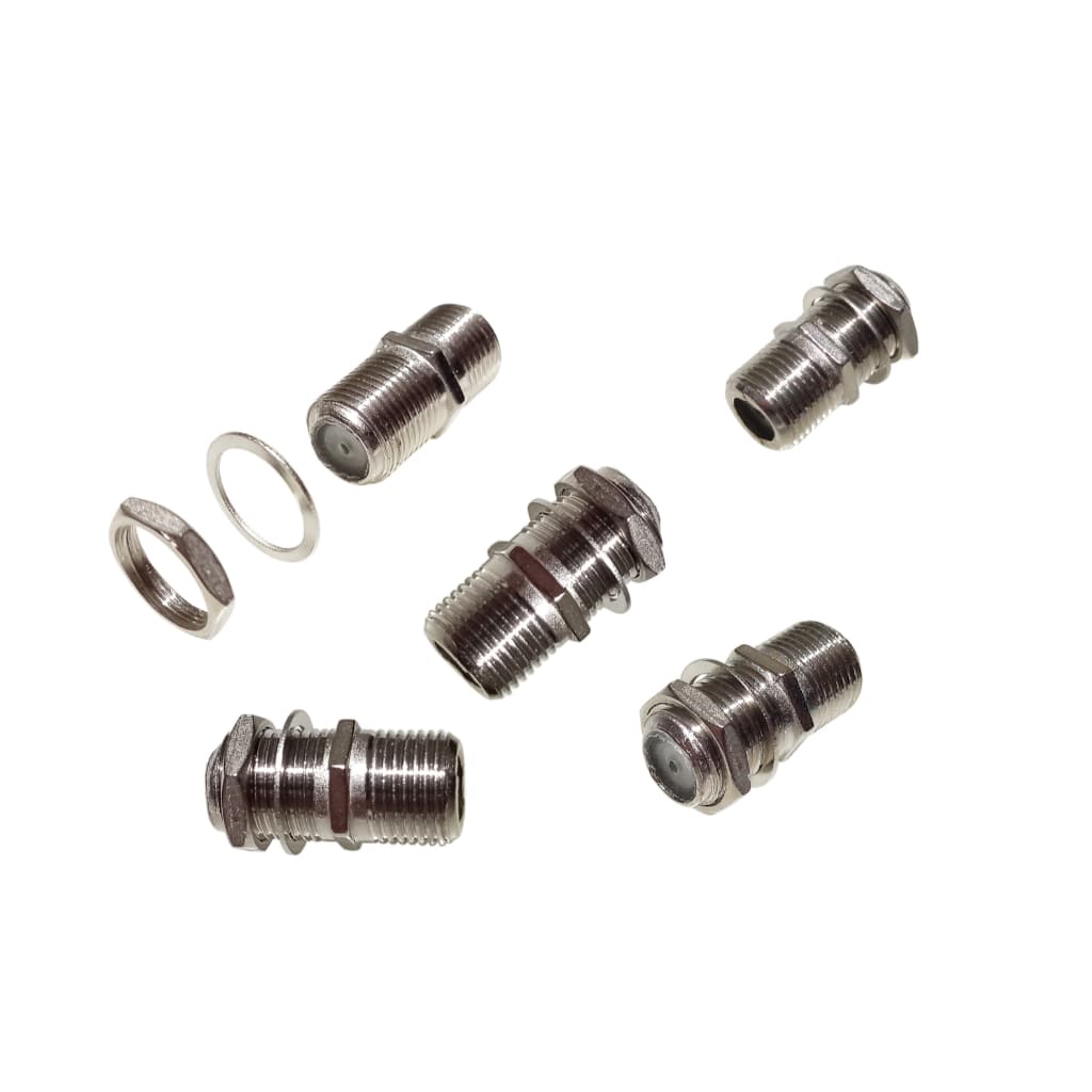 Kit 5 emendas com porca e arruela para cobo de antena de Tv a cabo e parabólica e outros