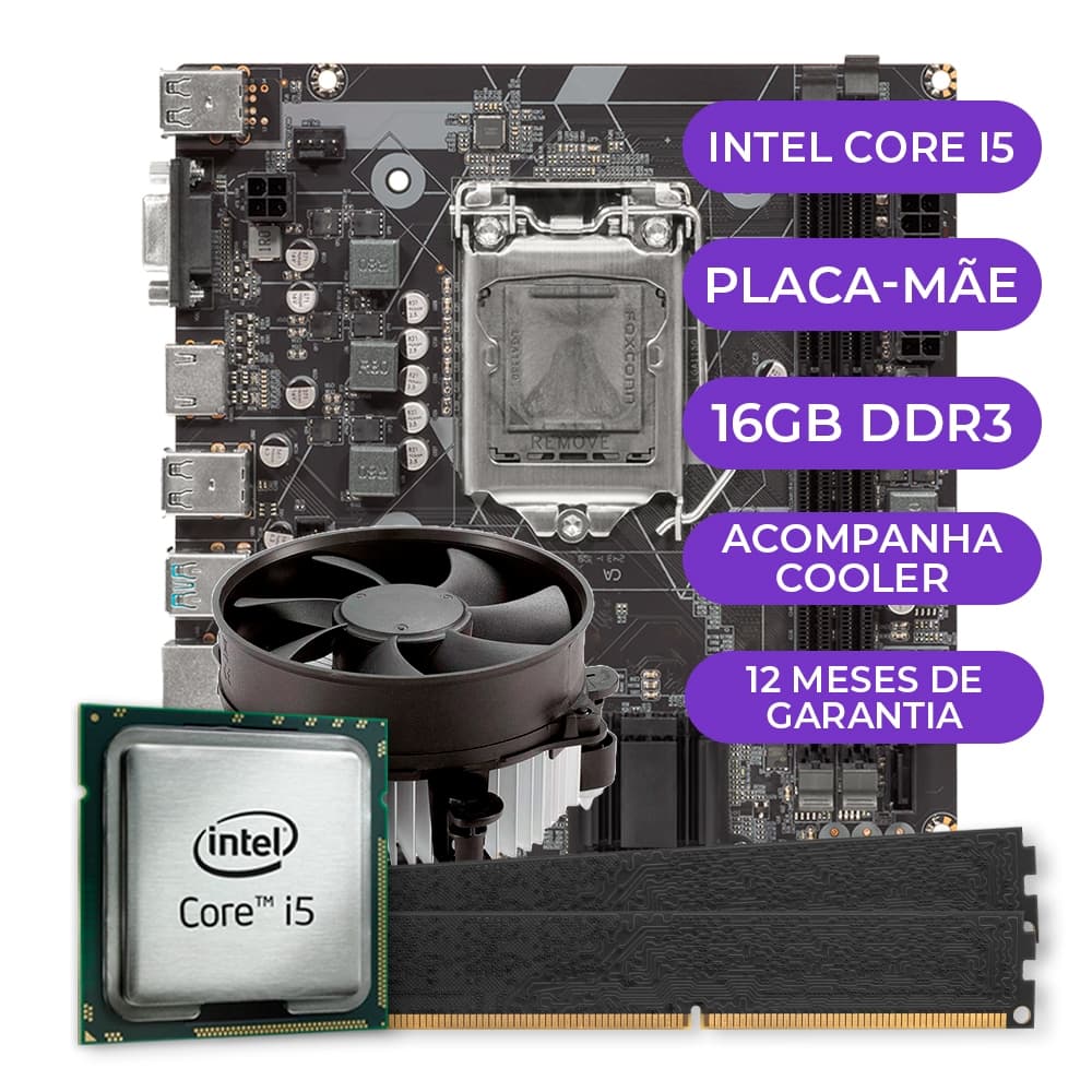 Kit Upgrade, Intel i5 4ª, Cooler, Placa Mãe, 16GB DDR3