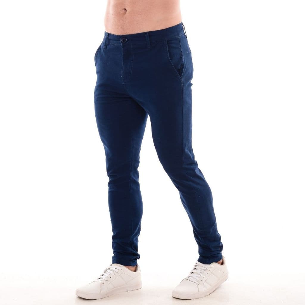 Calça Masculina Alfaiataria Bolso Faca Moda Social Sarja