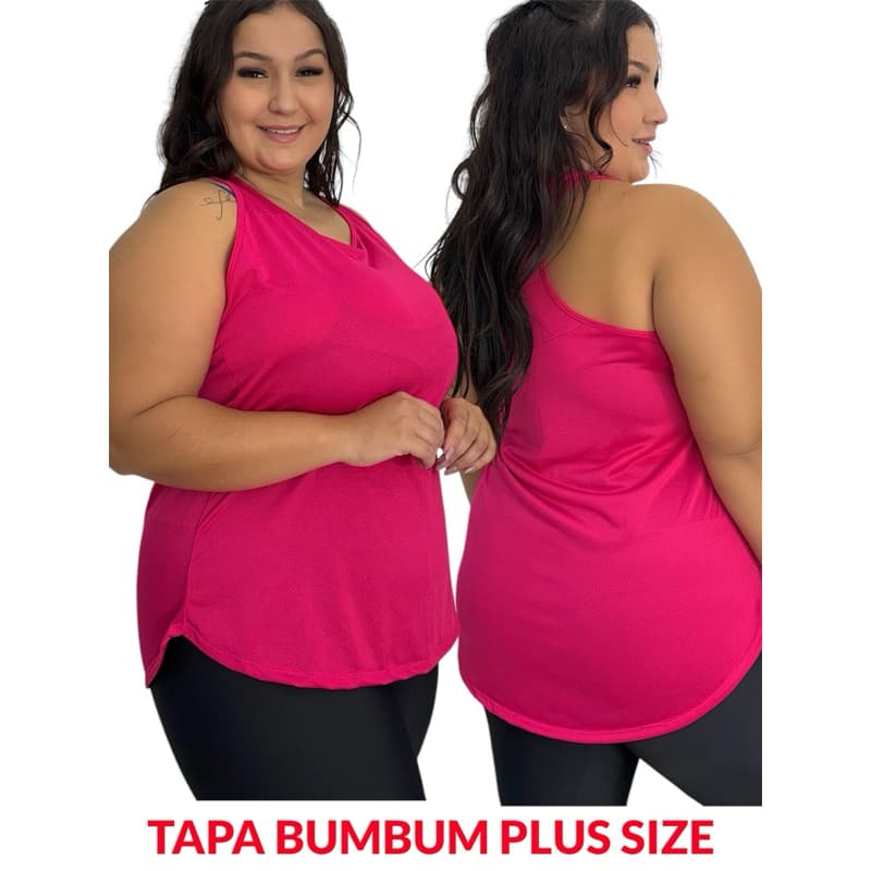 Camisa Regata tapa bumbum plus size Dry Fit