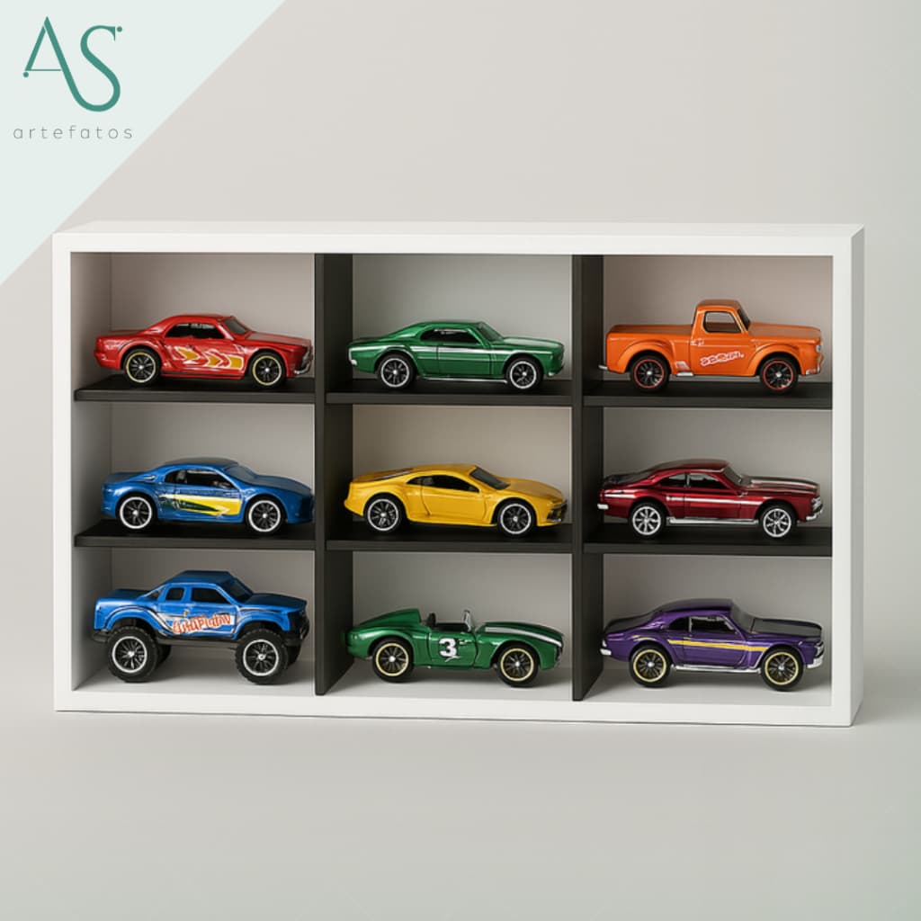 Nicho Expositor Hot Wheels Estante Mdf 9 Carrinhos