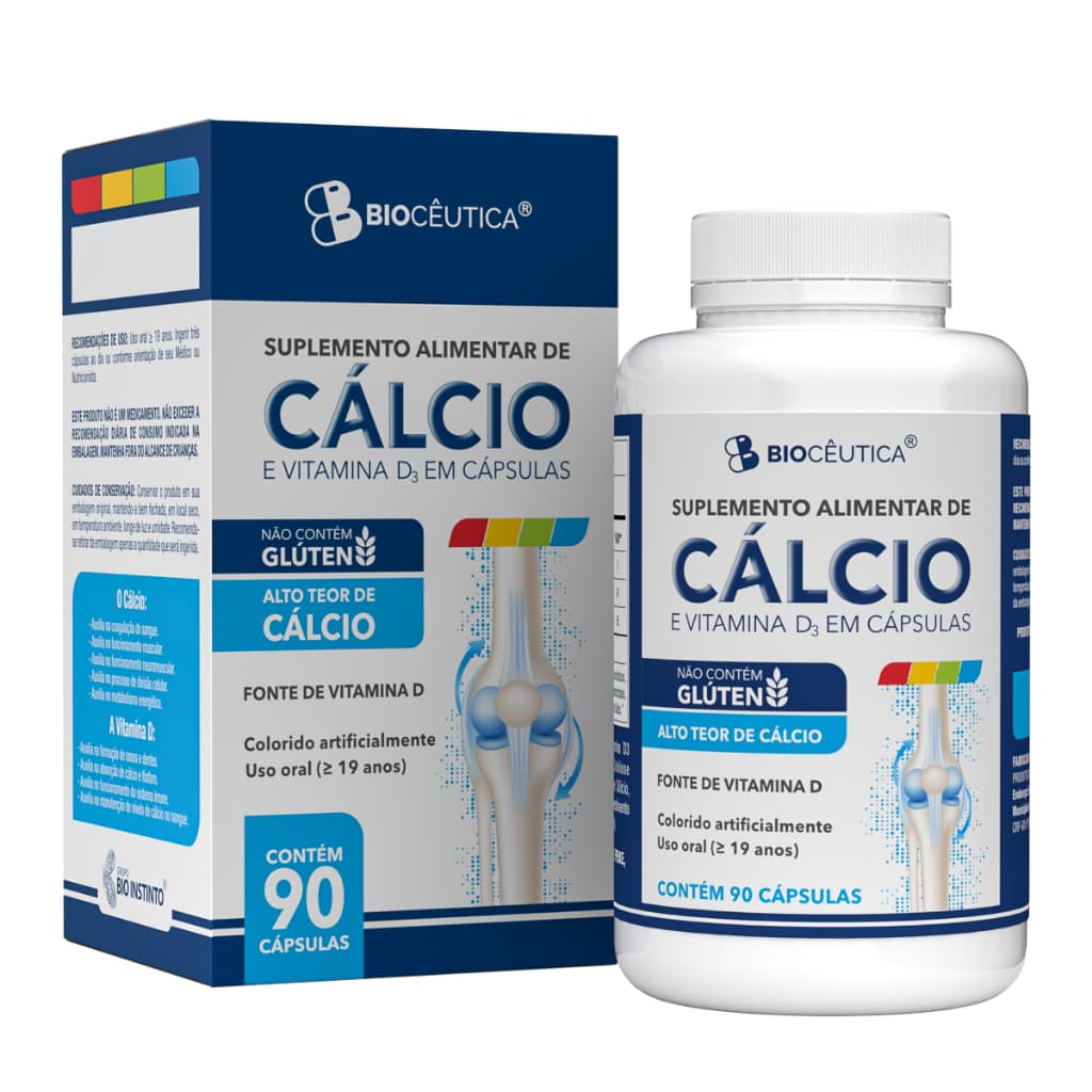 Suplemento Alimentar Cálcio Com 90 Cápsulas - Bioceutica