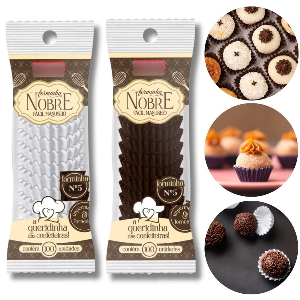 Kit Forminhas Nobre para Brigadeiro  N°5 (100,200,300,400 e 500 unidades)