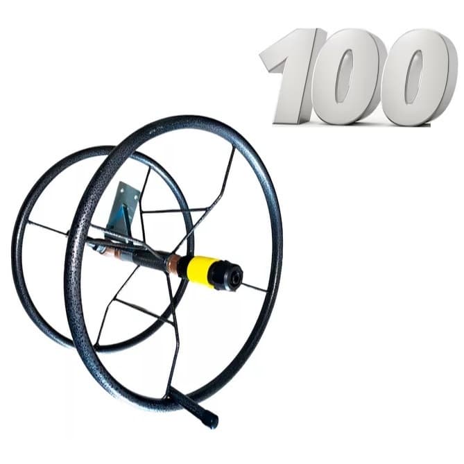 Enrolador De Mangueira Jardim Parede Giratória - 100 Mts