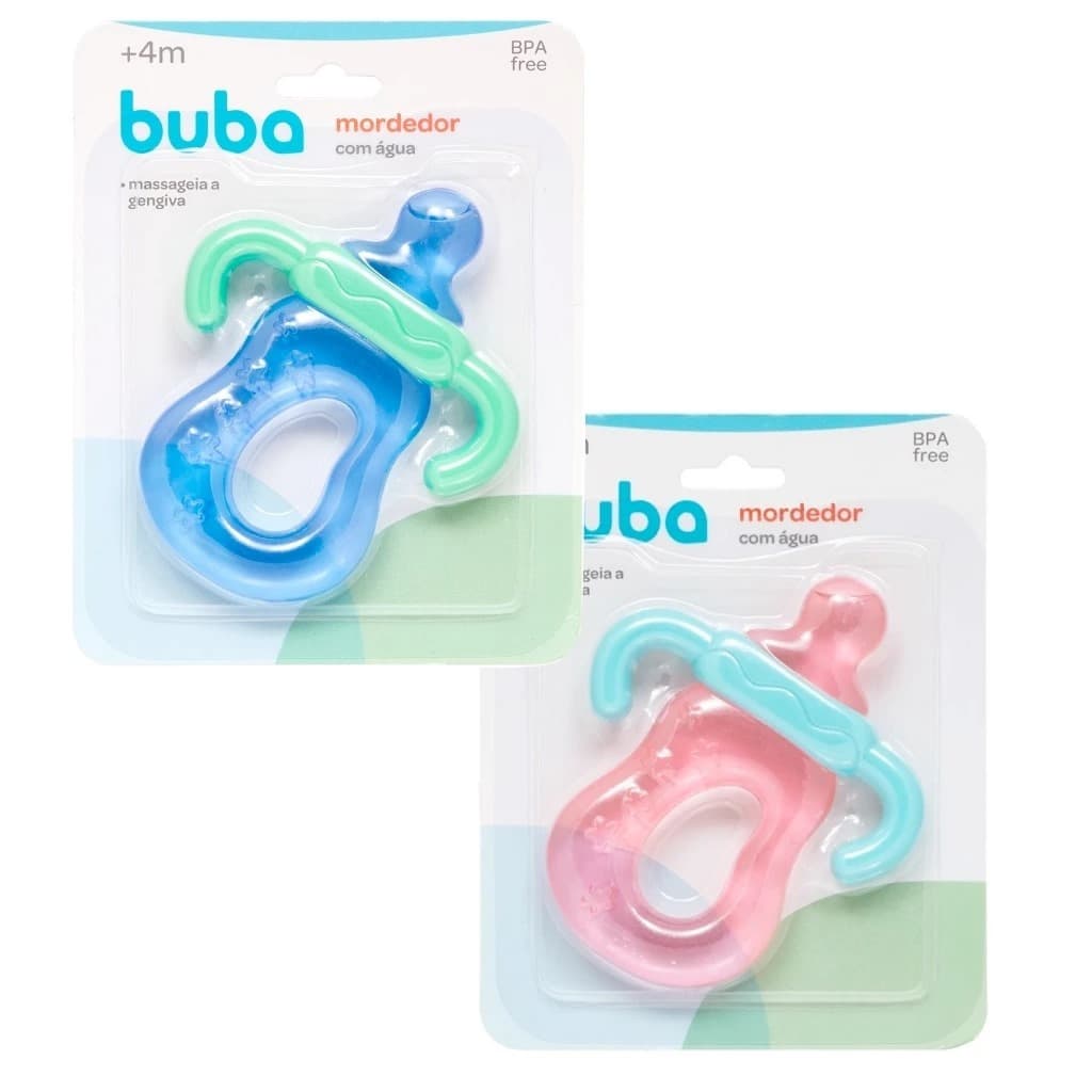 Mordedor De Bebê Mamadeira Com Água Resfriável Buba Massageador Alívio Gengiva Bebe Dentinho.