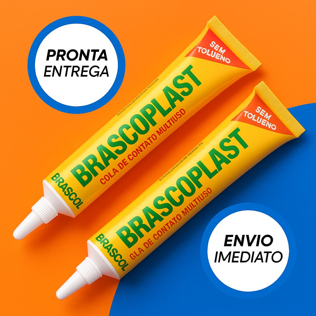 Cola de Contato Brascoplast Adesivo Sapateiro Multiuso 75g Sem Tolueno Para Tecido Borracha