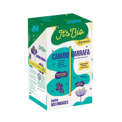 CANUDO BIO GARRAFA SACHE - 500 UNIDADES - STRAWPLAST