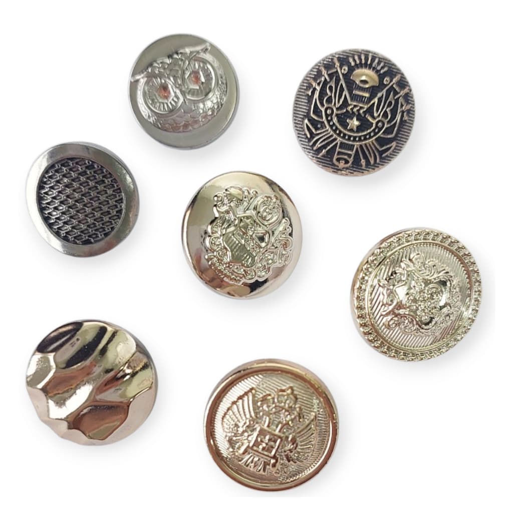 Kit Botões Luxo Poliester ABS Brasão Casaco Blazer Paletó Botão Masculino Feminino 30und  18MM /21MM