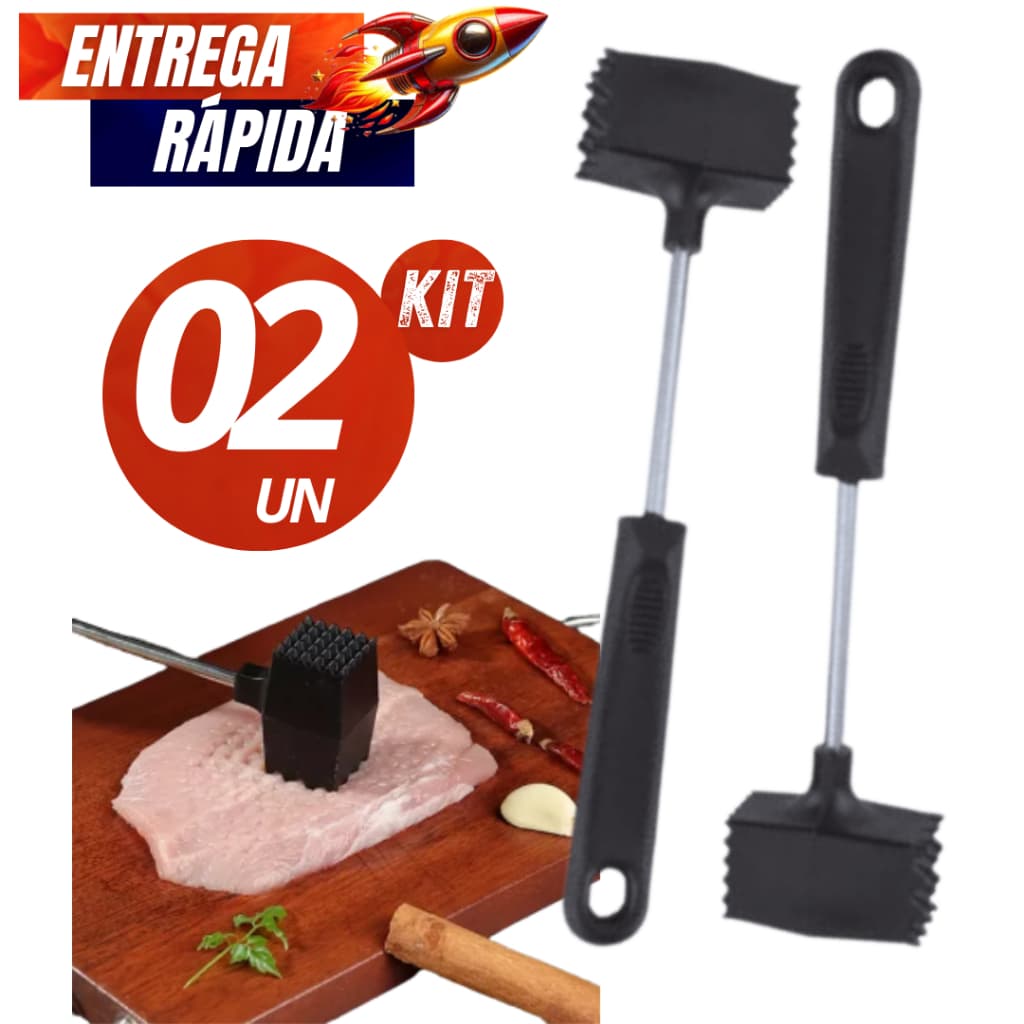 Martelo para Carne de Aço e Plástico Resistente Linha Premium
