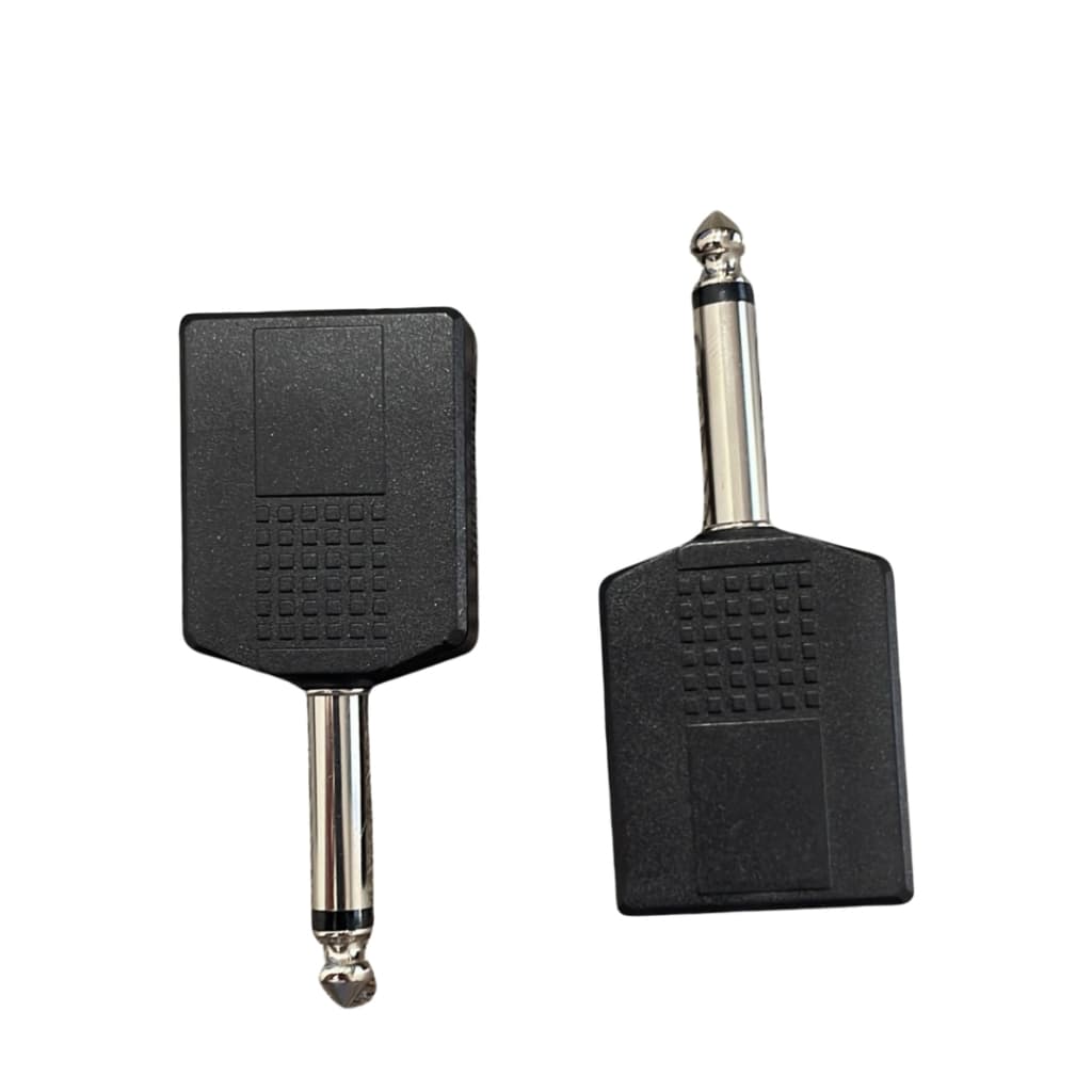 Par de Adaptadores 2 Jack J10 Para P10 Plastico Ponta Niquel