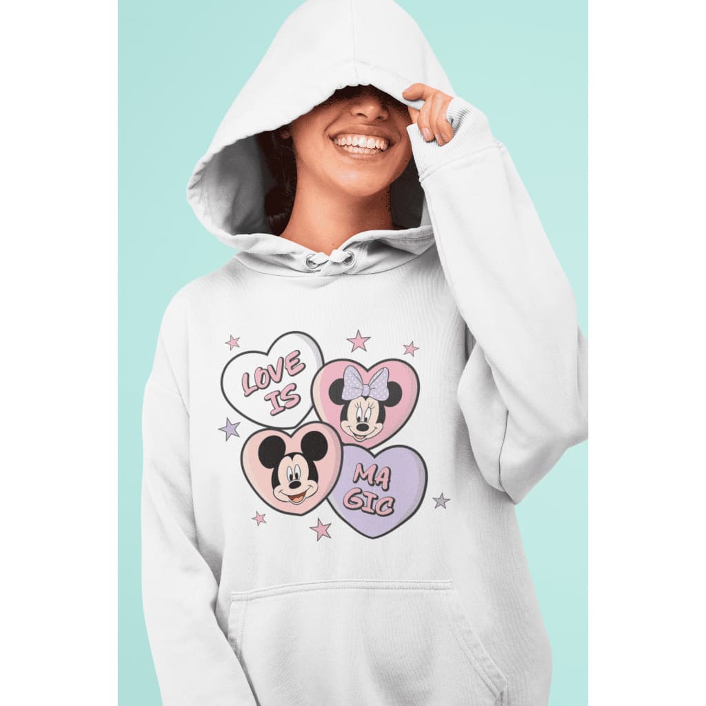 Moletom Adulto com Capuz Flanelado Minnie Mouse Desenho Fofa Algodão Para Frio