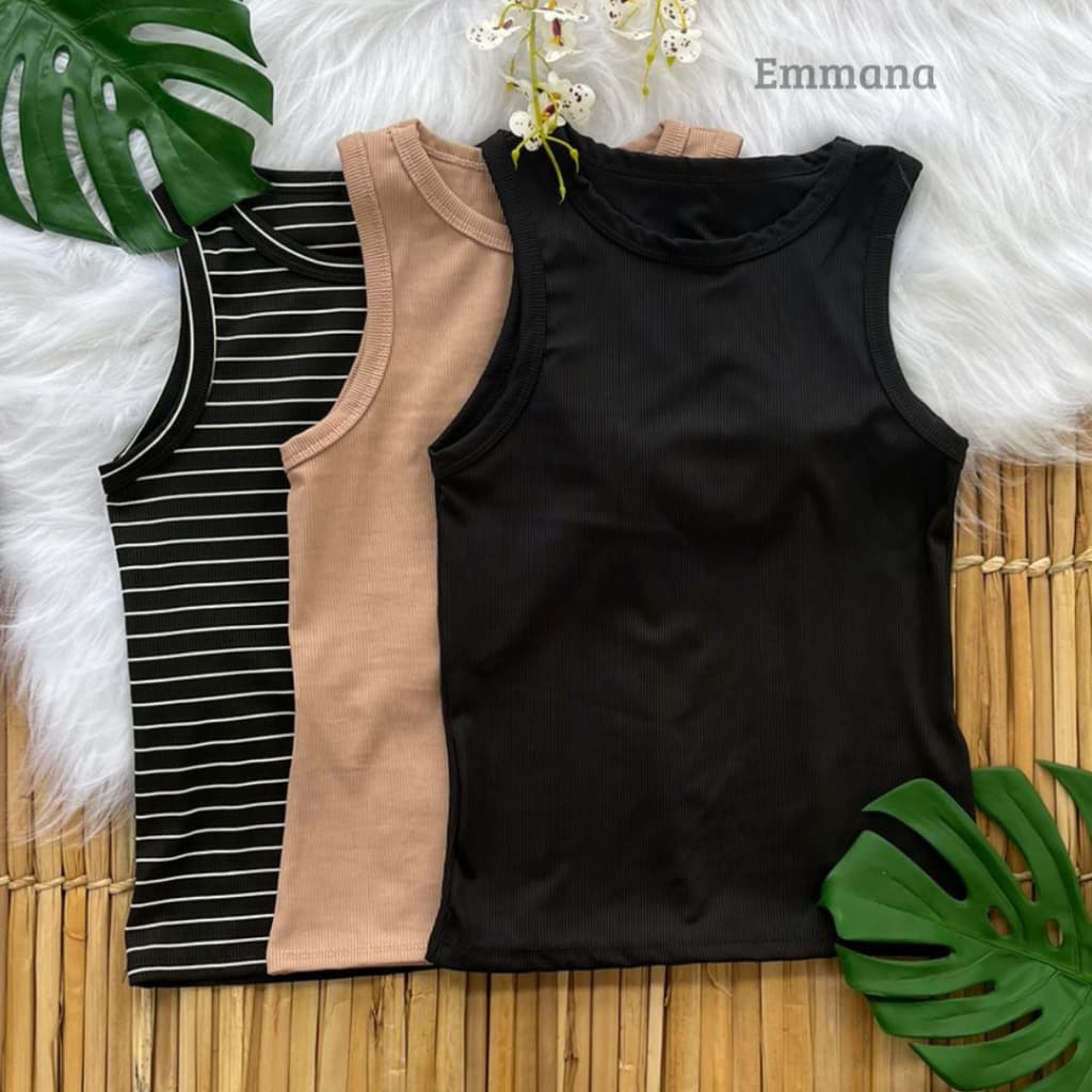 Kit 3 Regata Canelada Feminina Blusa Básica Camiseta Casual Dia a Dia