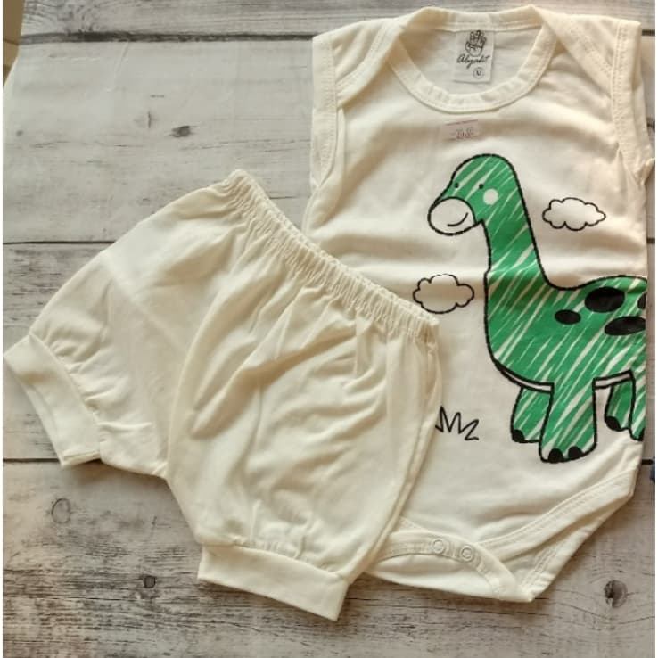 Conjunto (boddy manga curta + short) - Tamanho M