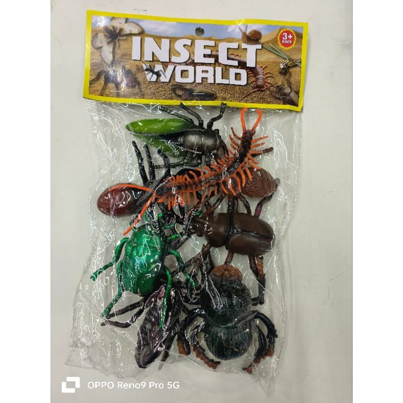 Kit com 8 Insetos de Briinquedo - Animais InsetosBrinquedo Realista Grande Insect World - An