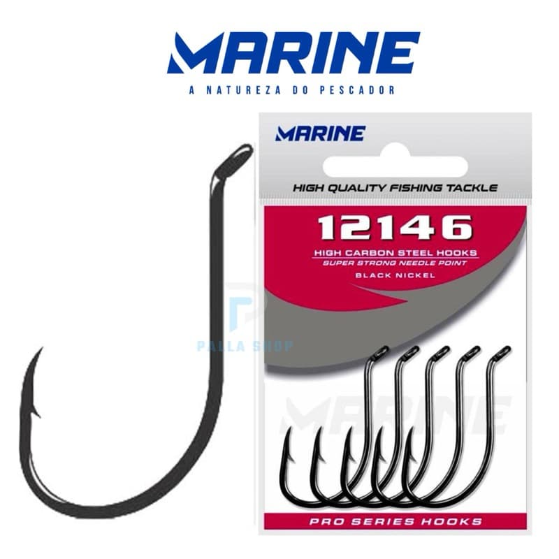 Anzol De Pesca - Marine Sports - 12146 Black Nickel - (Cartela) Todos os Tamanhos
