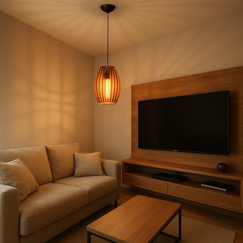 Pendente Luminária De Teto Lustre De Teto Decoração Casa Quarto Sala Escritório Cor Cru - 1Rmm