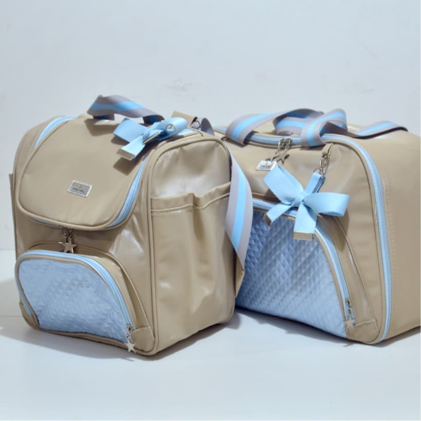 Lindo Kit de mala e mochila para maternidade, mochila Grande, Mala tamanho GG, acompanha lindo laço.