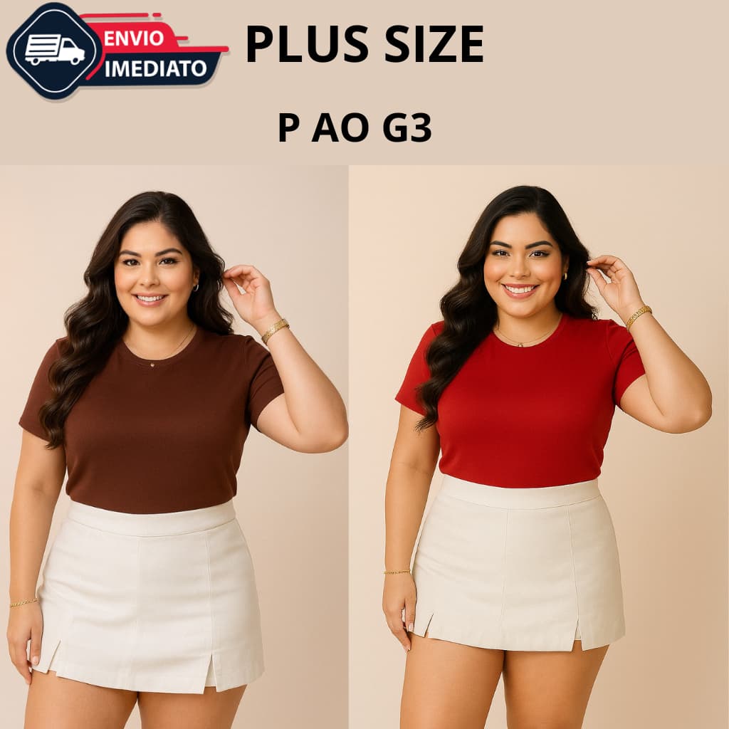 T-Shirt Feminina Malha 100% algodão fio 30.1 Penteado P ao G3 - Gola Redonda, Casual Esportiva, Modelagem Soltinha - L1