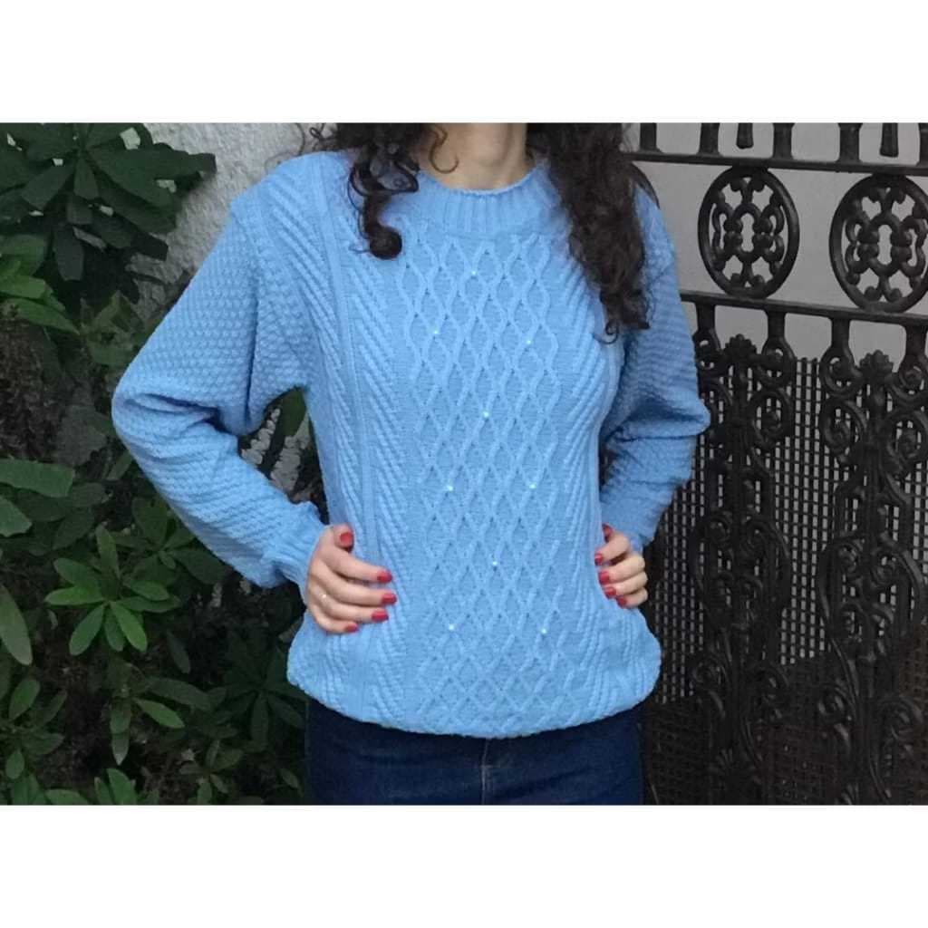 Blusa feminina tricot com pérolas, blusa de frio, blusa feminina de lã