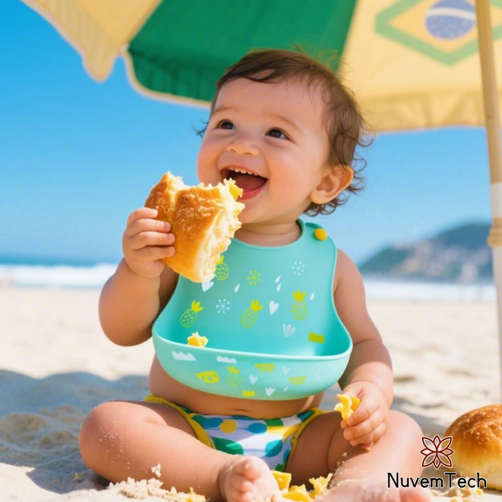 Babador De Silicone Alimentação Impermeável Para Bebê Infantil Bandana Cata Pega Migalhas Menina Menino Bibs Blw