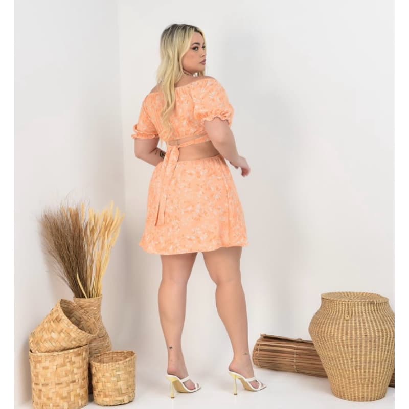 Macacão Vestido decote Feminino Floral