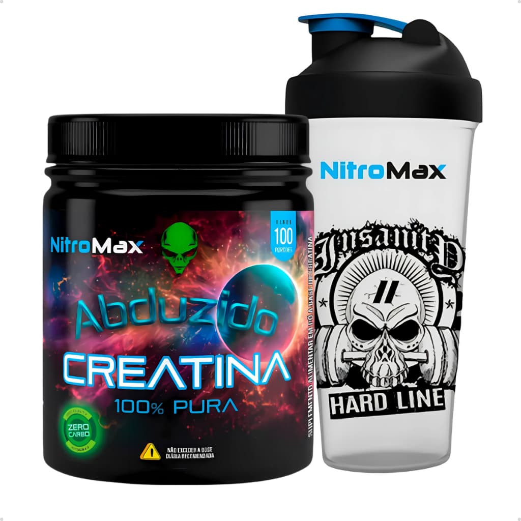 Creatina Abduzido 100% Pura + Coqueteleira Hard Line- Nitromax  - Com Laudo