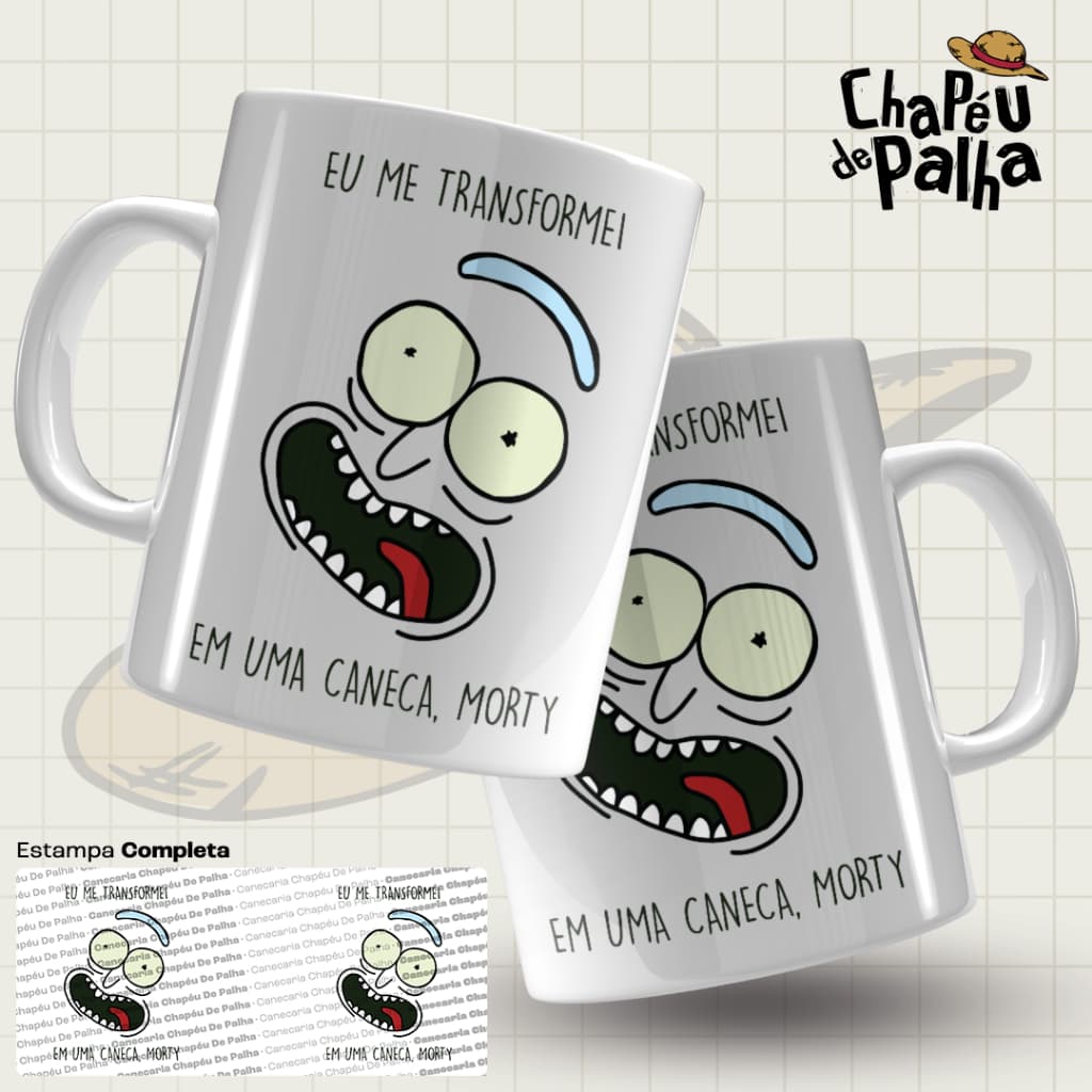 Caneca Rick and Morty Porcelana 325ml – Série Animada – Presente Nerd Geek - Mug Rick