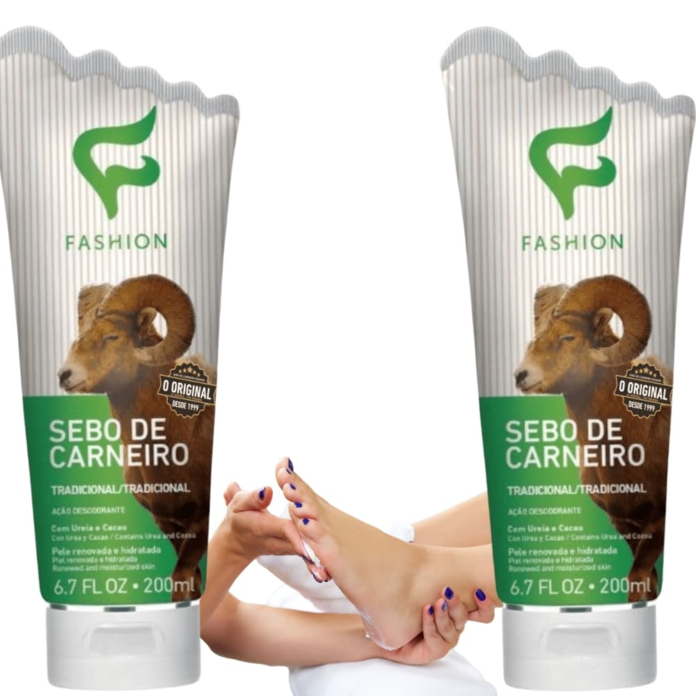Kit 2x Creme Hidratante Sebo de Carneiro Fashion Tradicional 200ml – Hidratação e Proteção Contra o Ressecamento