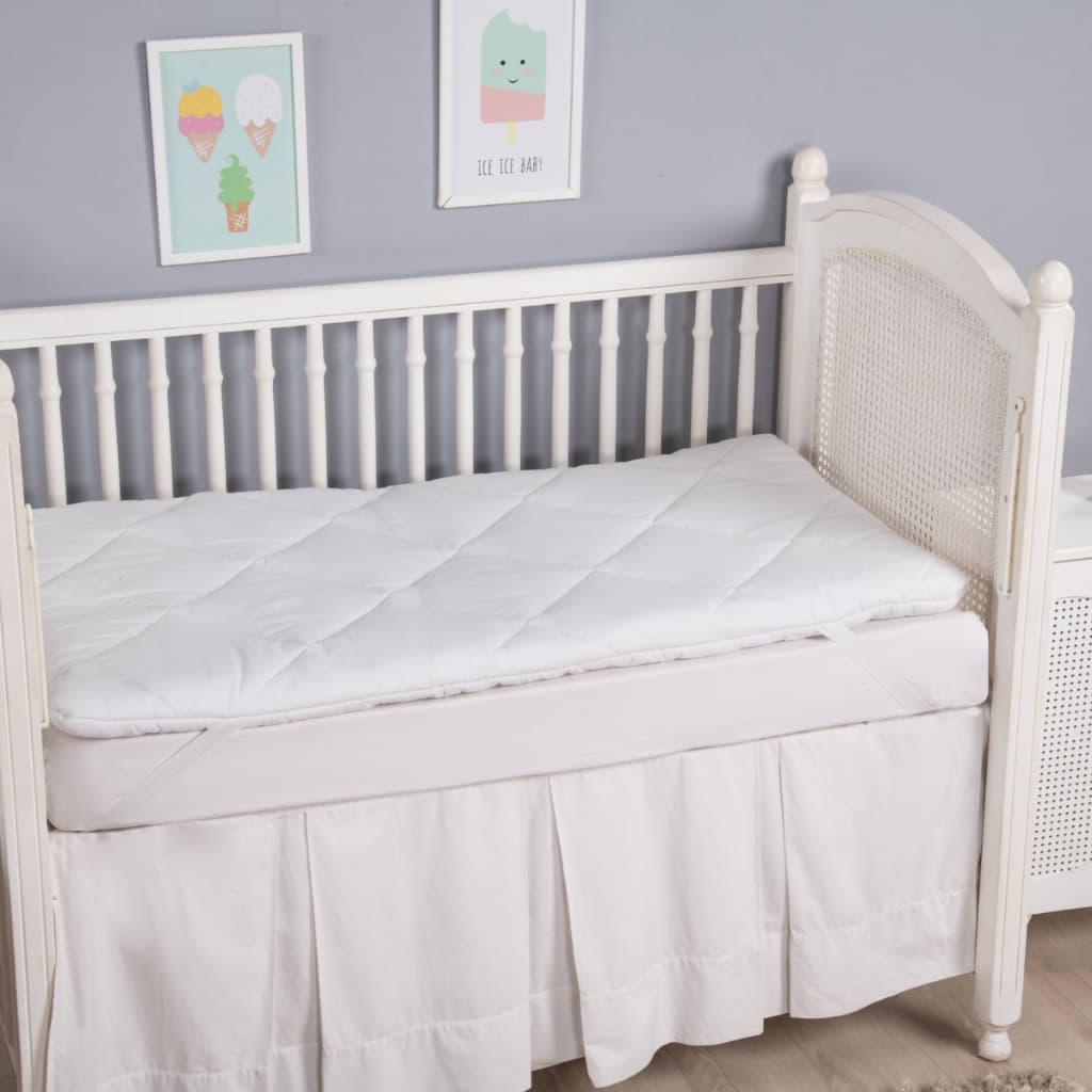 Protetor de Berço Pillow Top Impermeável 100% Algodão 1,30 x 70 com Elásticos nas Pontas