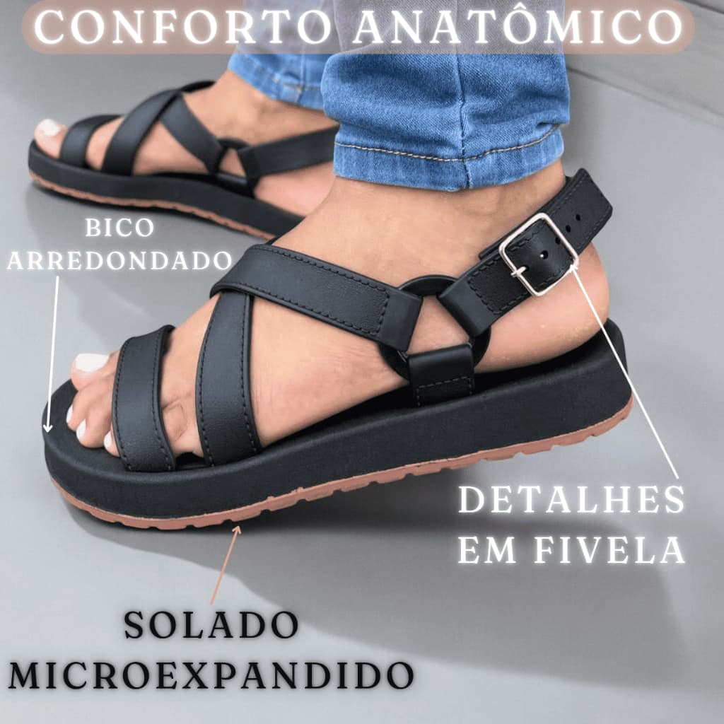 Sandália Feminina Leve Macia Confortável Estilo Casual DUNAS