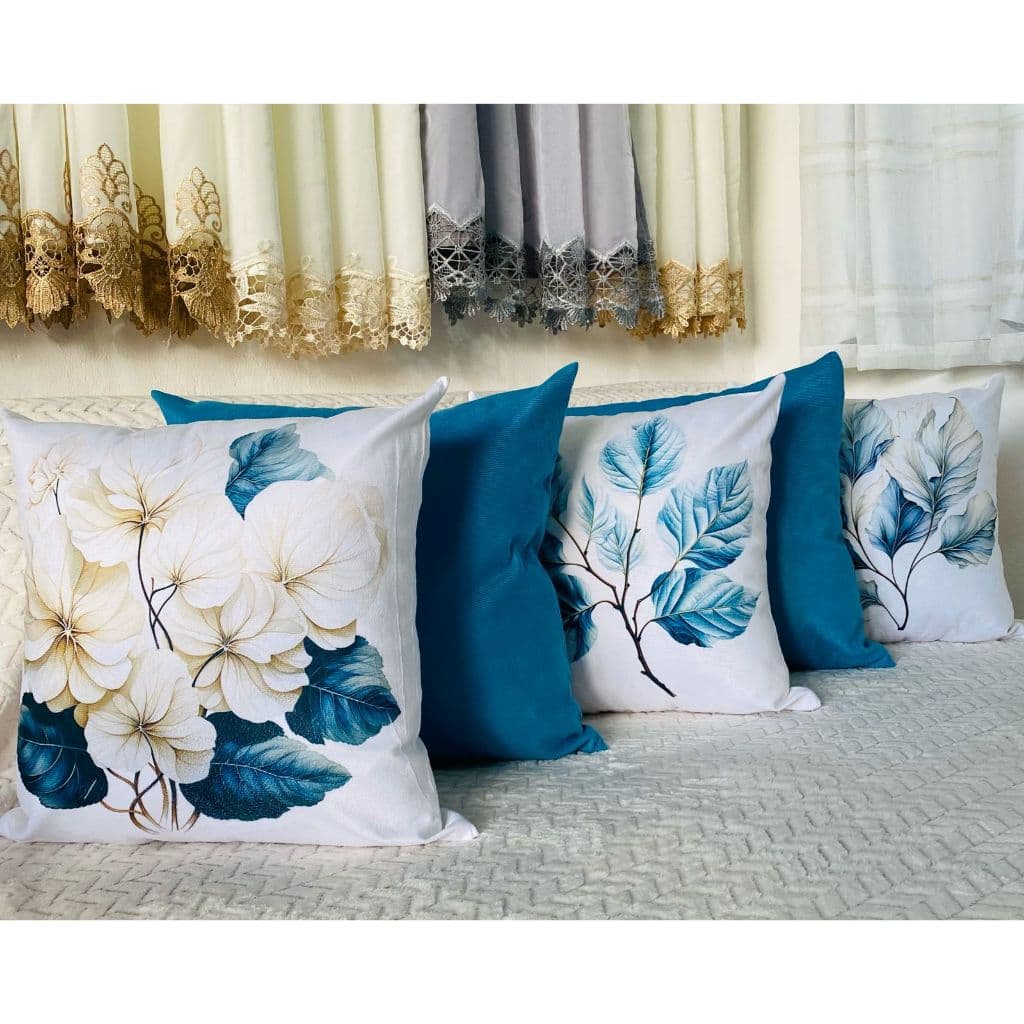 Kit com 05 capas de almofada estampada decorativa decoração 5pçs