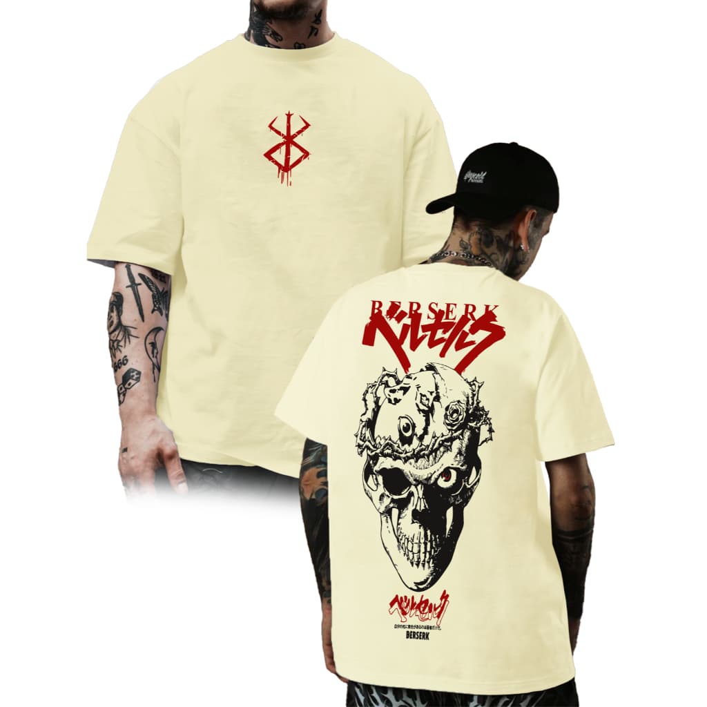 Camiseta Berserk Confortavel Unissex Streetwear Anime Casual 100% Algodão Casual Tecido Leve