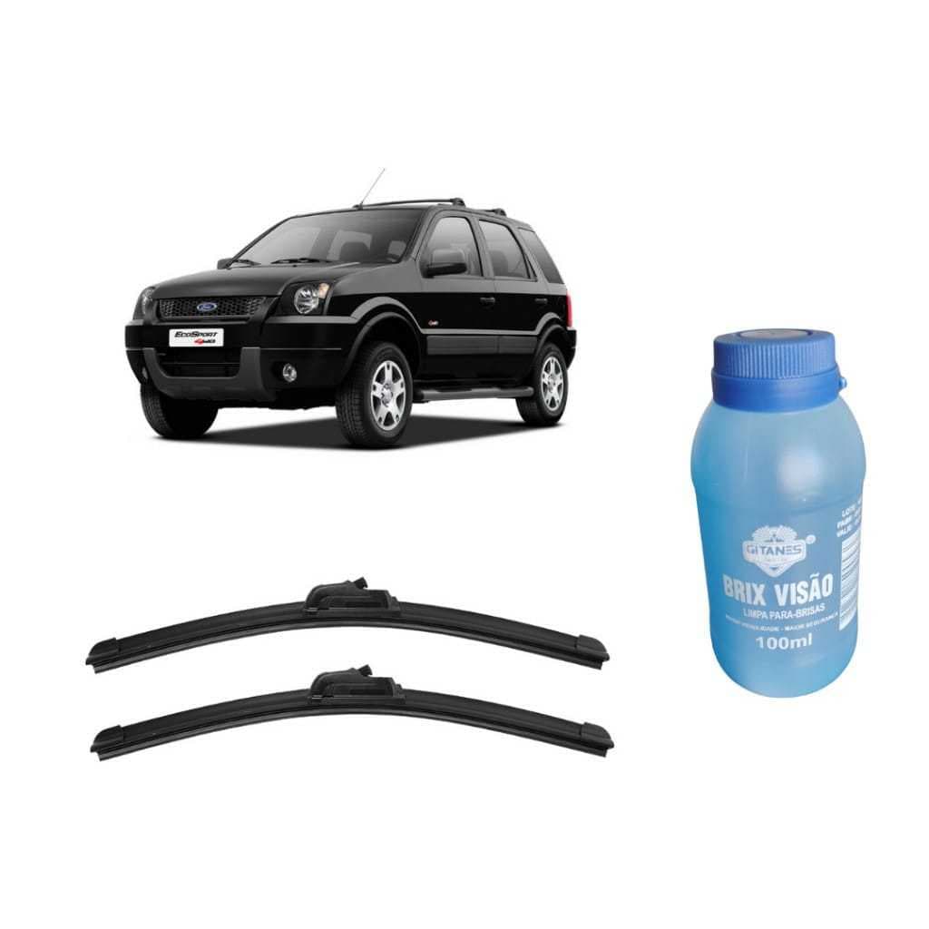 KIT Palhetas Limpador Parabrisa Ford ECOSPORT 2003 a 2011 + Limpa Parabrisa