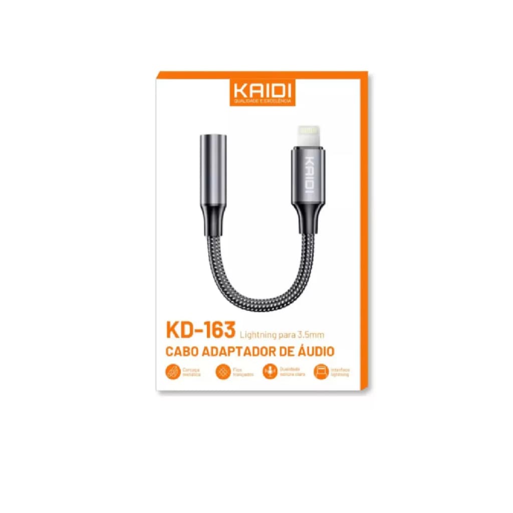 Adaptador Lightning x P2  Femea / Fone De Ouvido Kaidi
