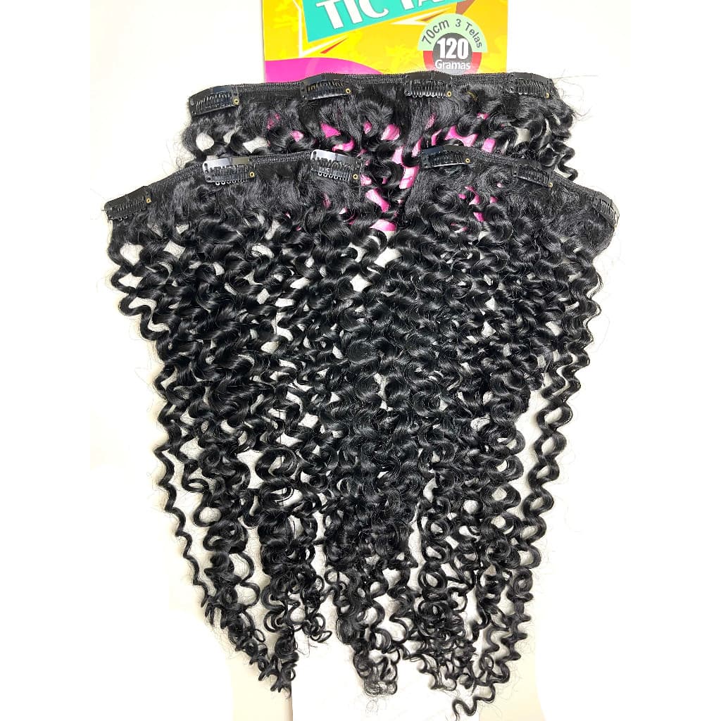 Tic Tac Cabelo Cacheado Orgânico Bio 100% Fibra 70 Cm kit 3 Telas 120 gramas Fio Macio Fashion you