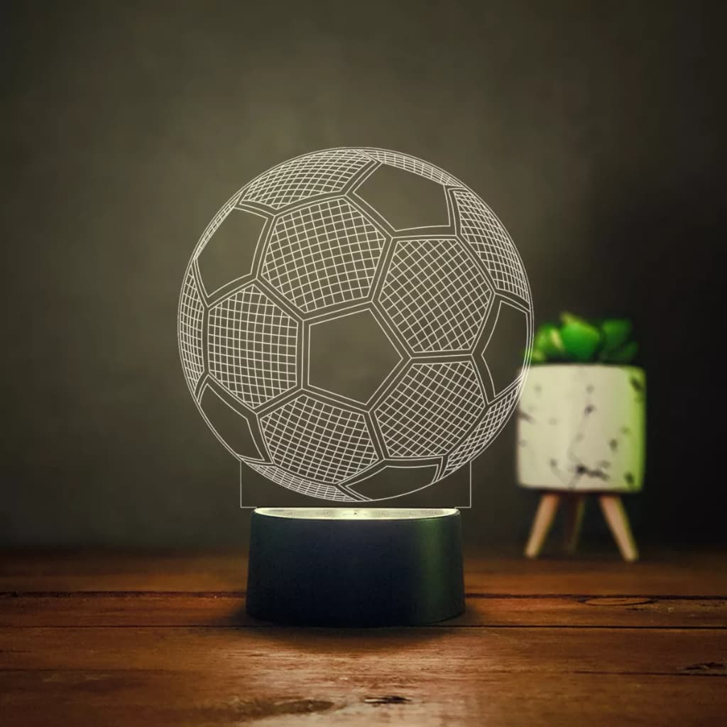 Luminária de Mesa Abajur 3D Led Bola de Futebol