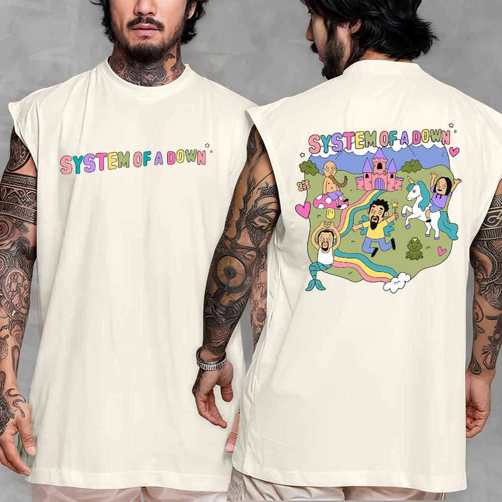 Camiseta regata machao oversized masculino cartoon system of a down unissex em algodao