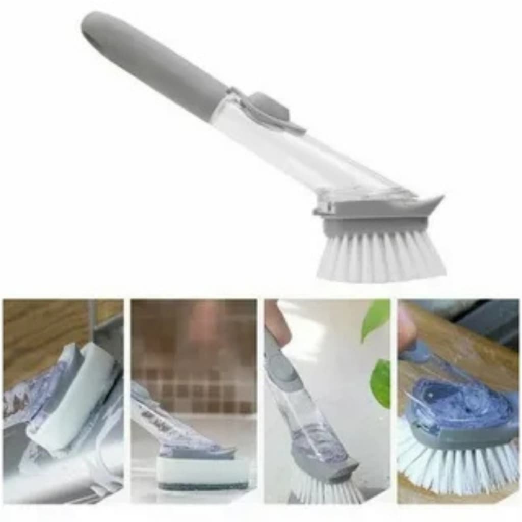 Escova de Limpeza Multiuso Com Dispenser Porta Detergente limpeza pesada Lava Louças