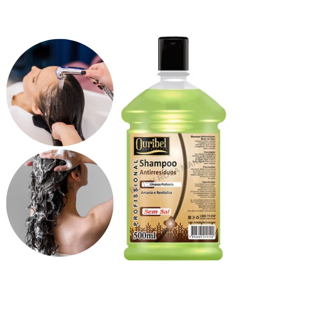 Shampoo Antirresiduos Limpeza Profunda Sem Sal  500ml Ouribel