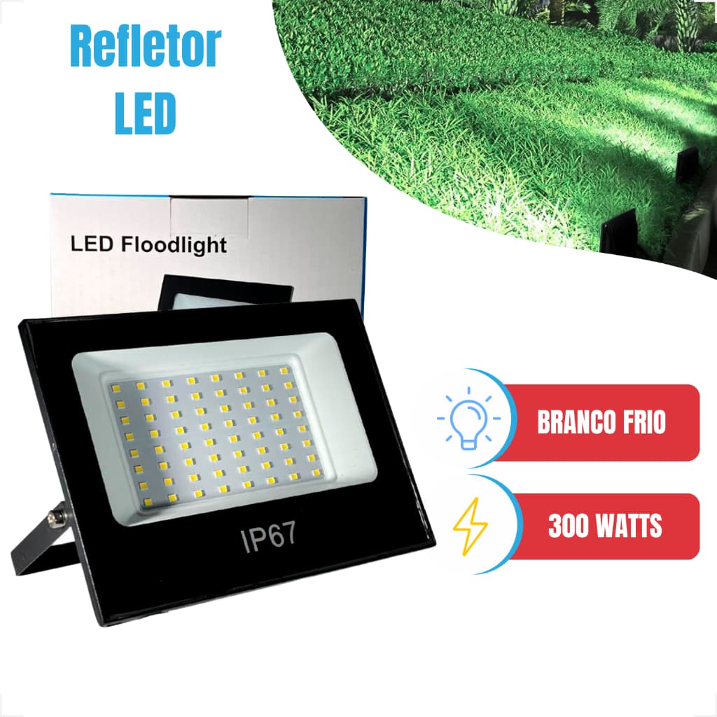 Mini Refletor 150W ou 300W Branco Frio 6500K IP67 Holofote Área Externa 1/2/3UN BAZARLY