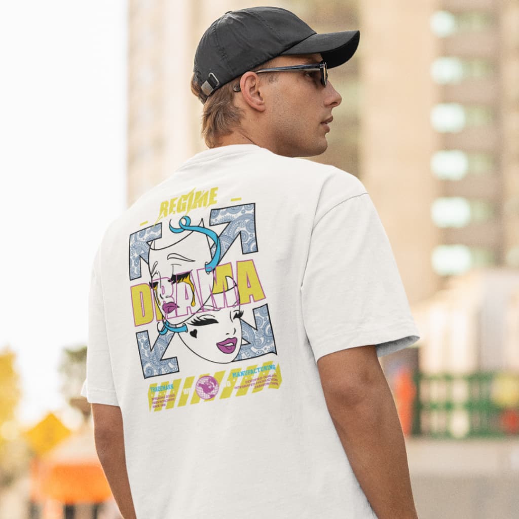 Tshirt Masculina Estampada Streetwear Estilo Pop Art Criativa Moderna Look Despojado Casual Confortável Algodão